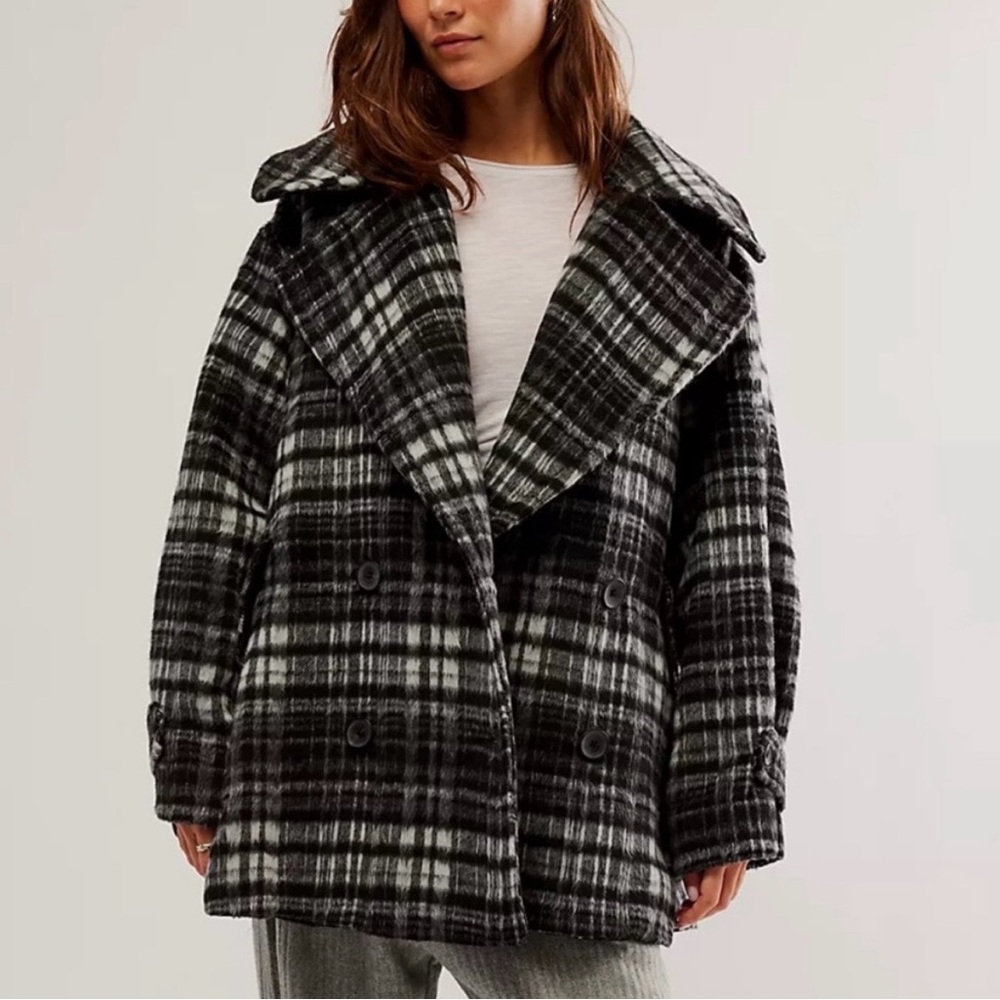 Free People Highlands Wool Peacoat Medium